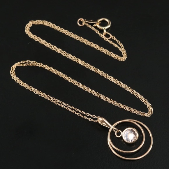 10k Earrings & Necklace w-Morganite Pendant - Picture 3 of 10